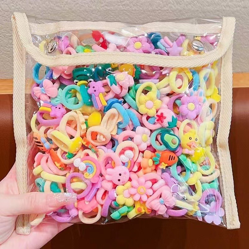 Rubber Band Female Hair Tie Kidsren's Cartoon 2025 Hair Tie New Cute Baby Does Not Hurt Hair Rope Hair Rope Headwear