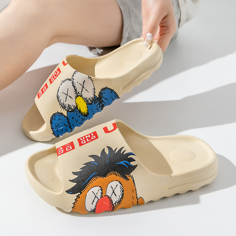 Picture of Coconut slippers summer street style graffiti slippers new home personality creative non-slip platform sandals for women