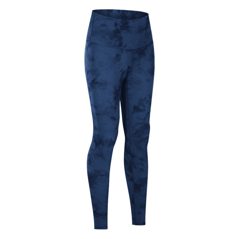 New European and American Naked Tie-Dye Peach Hip Pants High Waist Stretch Fitness Pants Tight Hip Yoga Pants Outer Wear