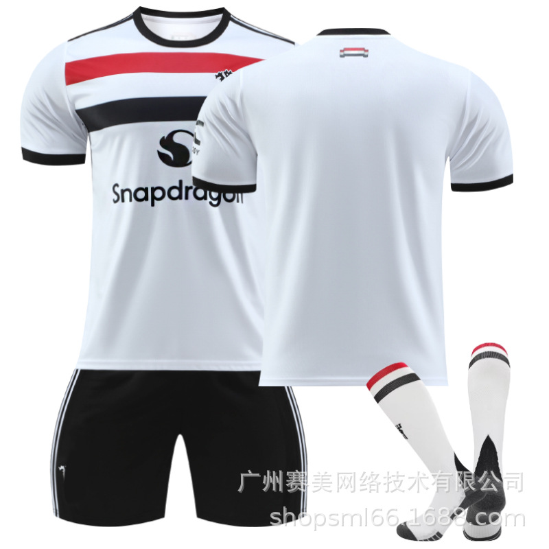 Picture of 2425 Red Devils Two-man White Football Jersey suit 10 Rashford 37 Menu 17 Garner Joe 7C Luo Men's Jersey