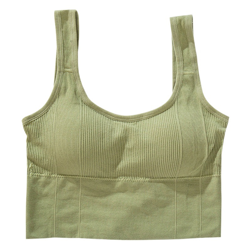 Square collar wide shoulder beauty back underwear women's inner wear wrapped chest tube top wireless bra sports vest outer wear plus size