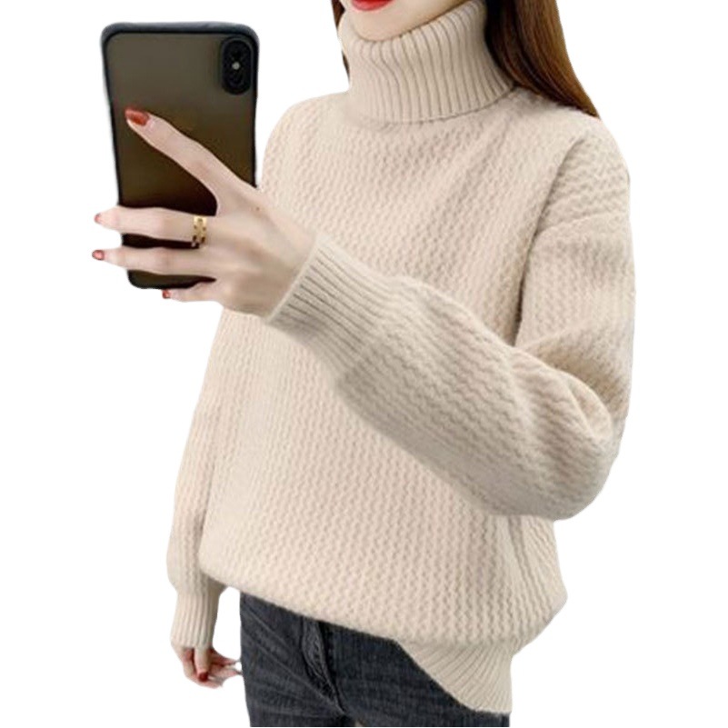 Women's turtleneck sweater thickened autumn and winter clothing 2024 new popular style fashionable top bottoming sweater