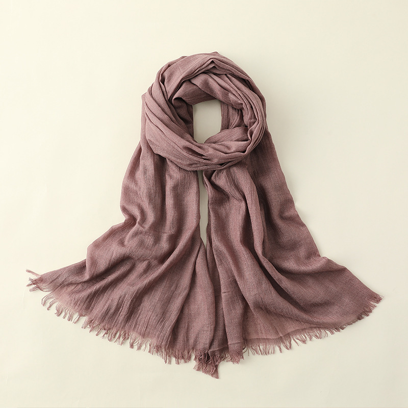 Picture of Solid Color Cotton and Linen Scarf Women's Artistic Sunscreen Scarf Scarf Beach Long Scarf Wholesale Japanese Scarf Advanced Sense