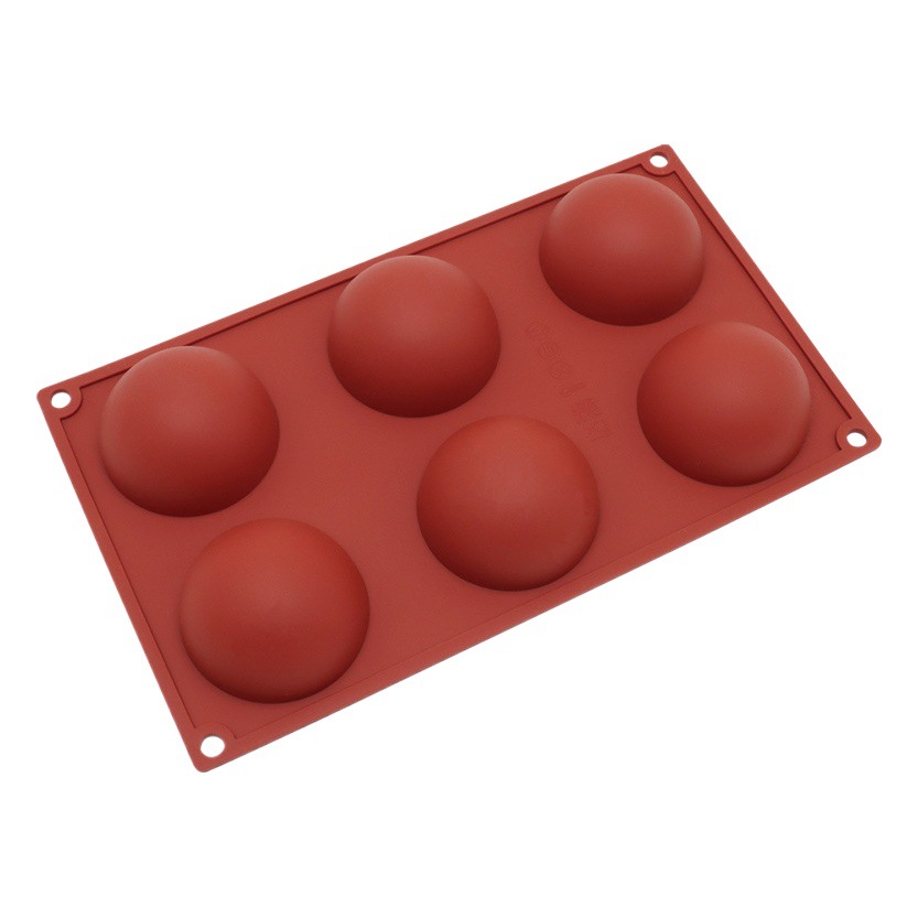 6-Connected Large Semicircle Silicone Cake Grinder Chocolate Mousse Cake Mold DIY Baking Tool Silicone Ice Ball Mold