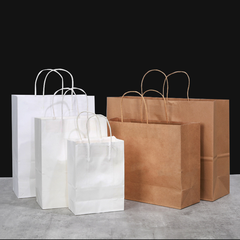 Cross-Border Custom Kraft Paper Bags, Coffee and Milk Tea Takeaway Packaging Bags, Custom Thanksgiving Gift Tote Bags