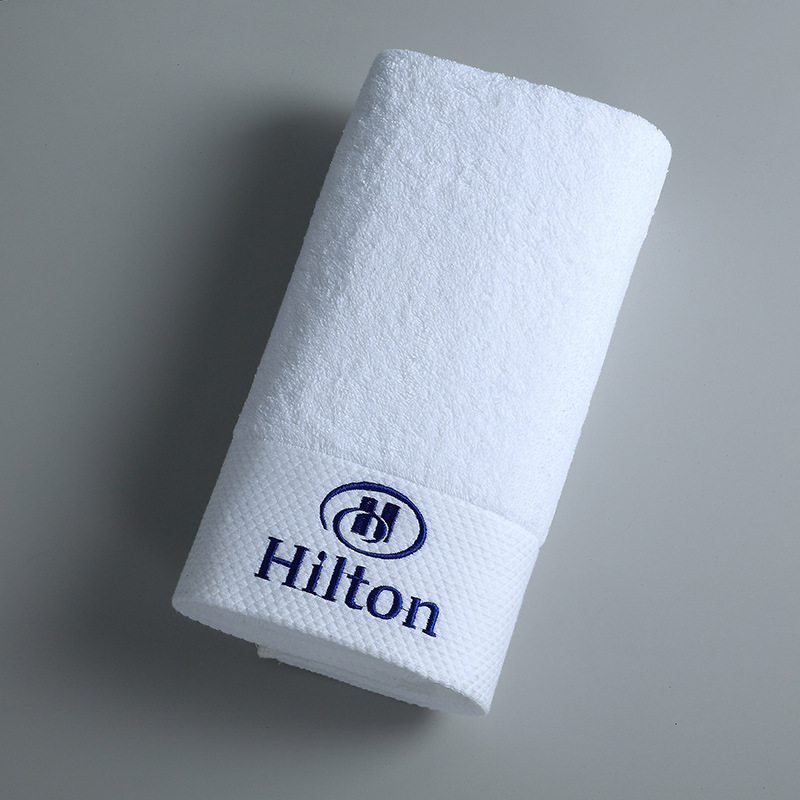 Picture of Five-star hotel bath towel hotel bed & breakfast towel cotton absorbent pure cotton white Hilton hotel towel wholesale