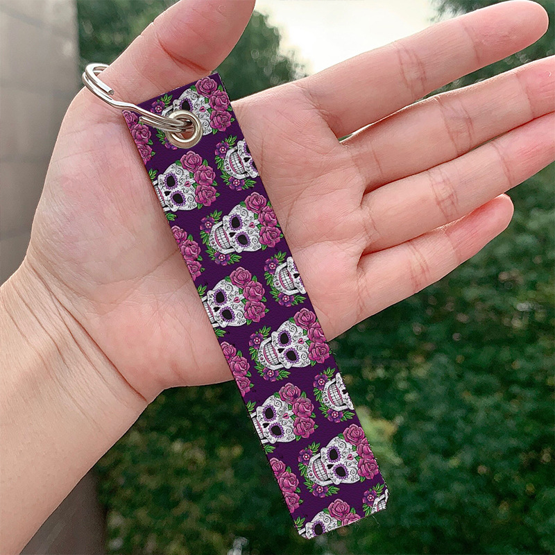 Picture of Amazon AliExpress European and American popular skull skull pu leather keychain wholesale in stock bag pendant