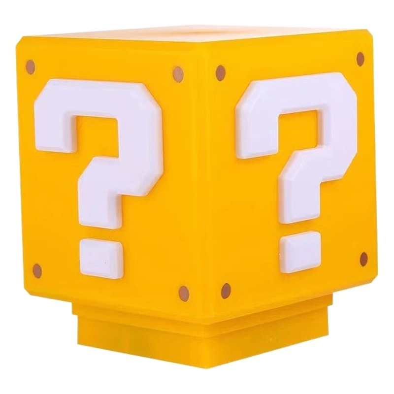 Douyin's Same Mario Question Mark Desk Lamp USB Rechargeable Led Night Light Game Sound Creative Gift