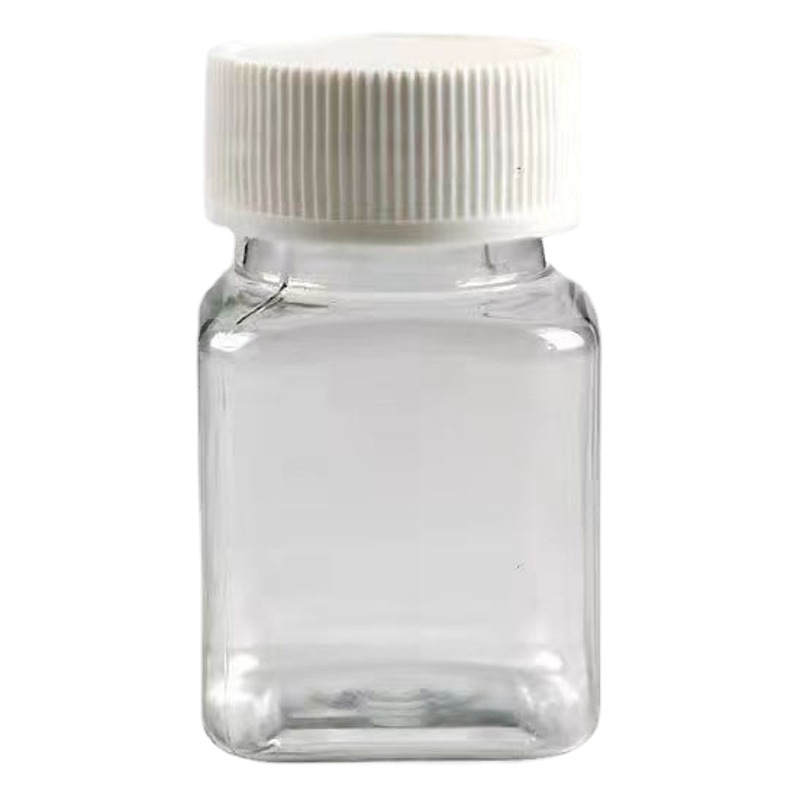 Spot 30 50/100mlpet transparent plastic bottle large mouth square bottle liquid sub-bottled saffron bottle sample bottle