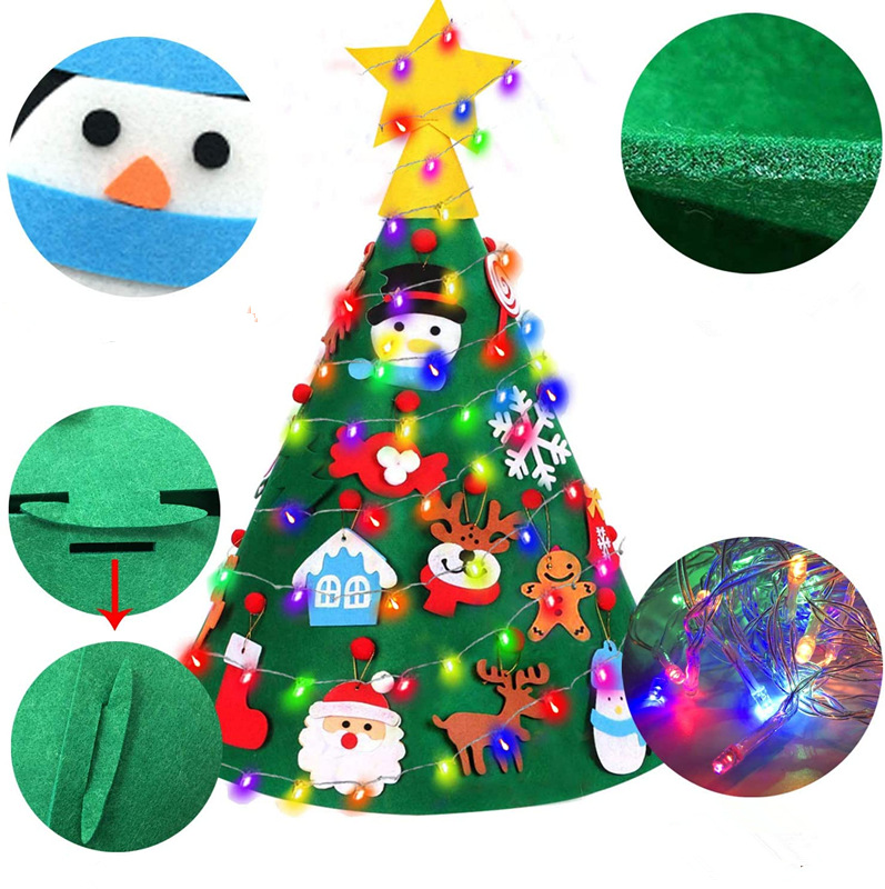 Cross-Border Amazon Popular Felt Christmas Tree DIY Felt Christmas Tree Stereo Calendar Christmas Tree