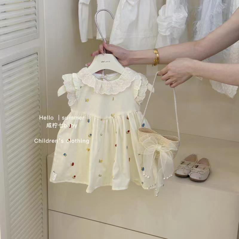 Picture of Children's dress Summer New Flower Embroidered Girls' Skirt Flower Bud Sleeveless Girl Stylishy Princess dress