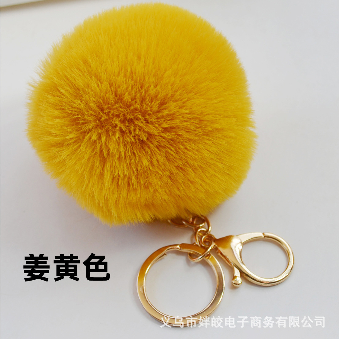 Picture of Spot 8cm imitation rex rabbit fur ball key chain net red fur ball doll bag pendant gift schoolbag girl heart