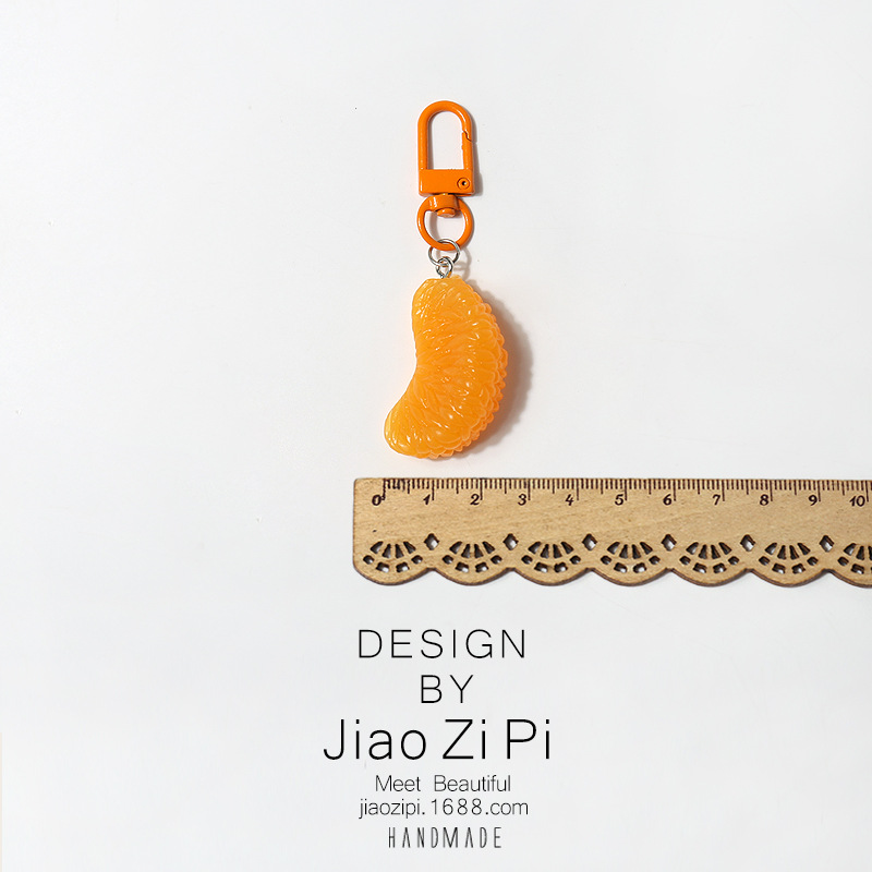 Picture of Super simulation fruit orange key chain fun pendant all-match simple bag small ornaments mini cute accessories