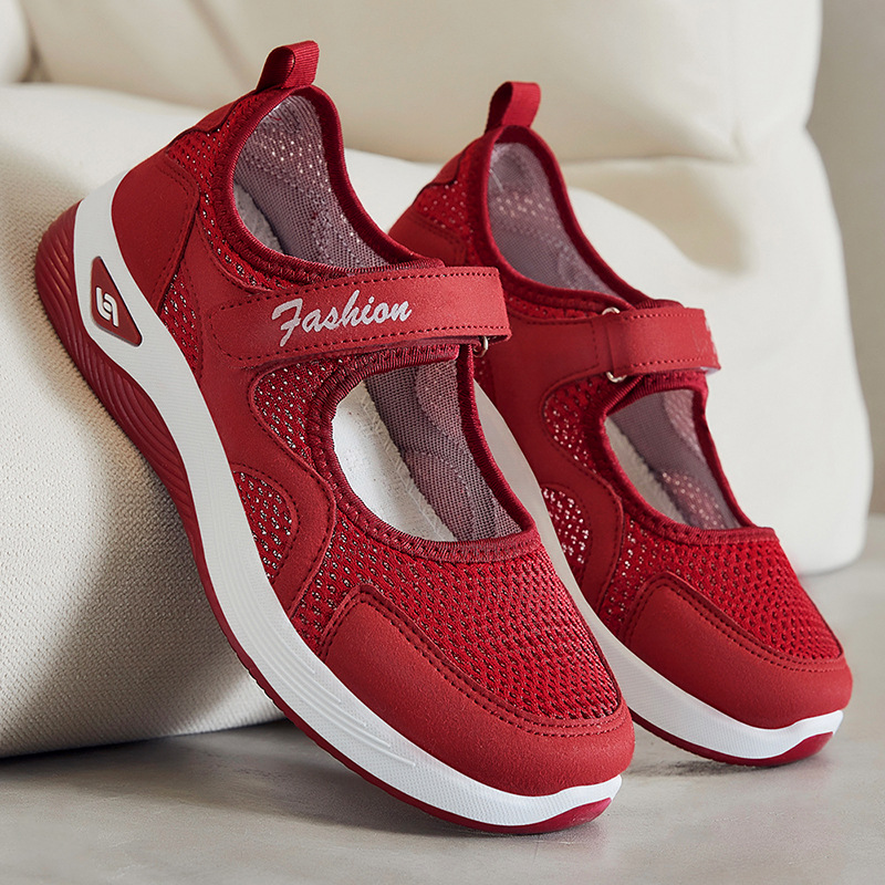 Shoes for Women 2025 Summer New Shoes Cross-Border Temu Dropshipping Mother's Shoes Middle-Aged and Elderly Velcro Casual Shoes