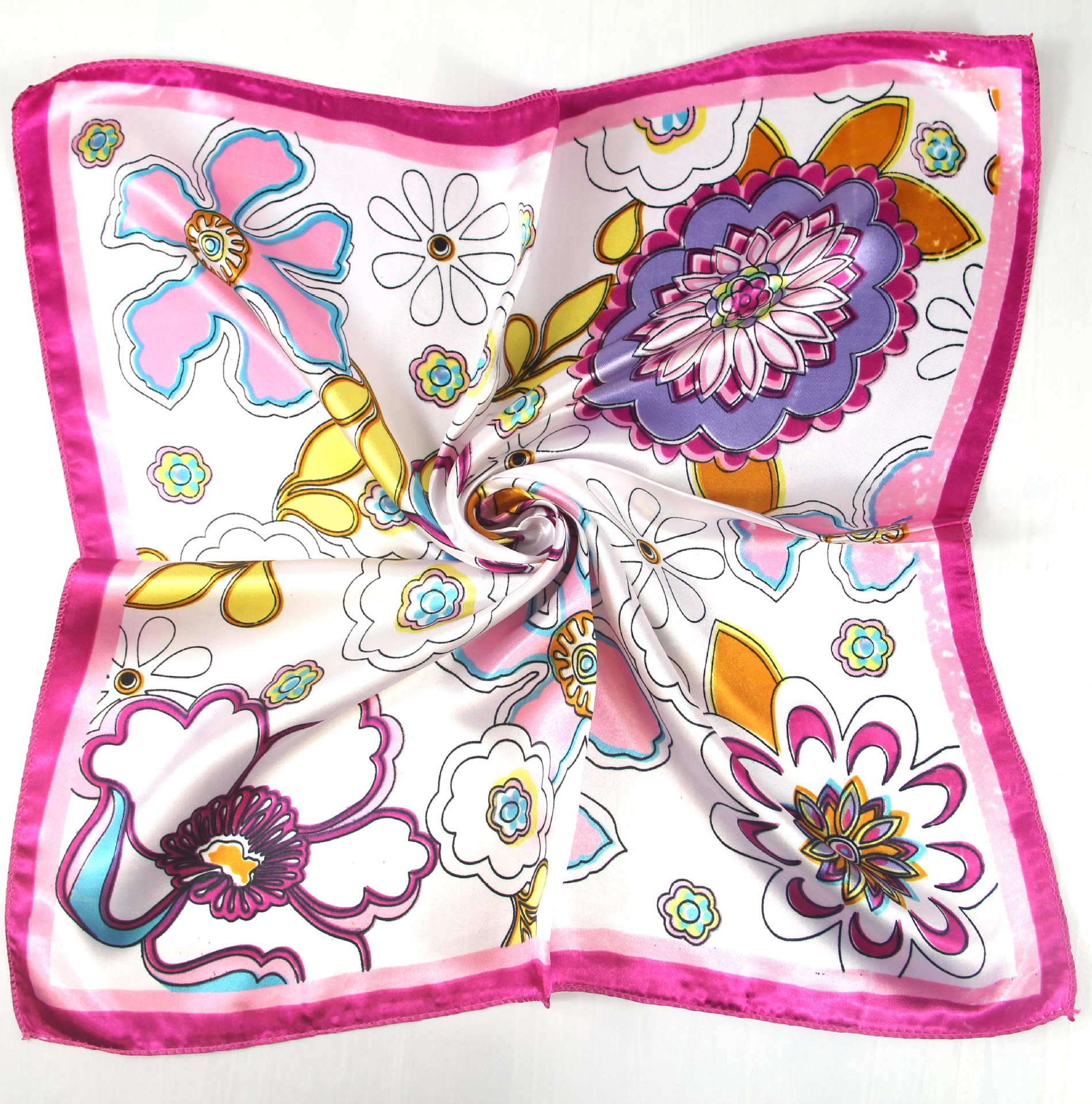 Picture of Korean Style New Autumn and Winter Small Silk Scarf Women's Imitation Silk Versatile Professional Small Square Scarf Manufacturer Wholesale Hangzhou Silk Scarf