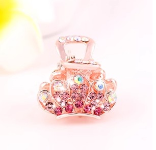 Picture of New small size Grab Clip Hair Clip Hair Clip Adult Bangs Hair Clip Children Top Clip Electroplated Rhinestone Elegant Hair Accessories Headdress