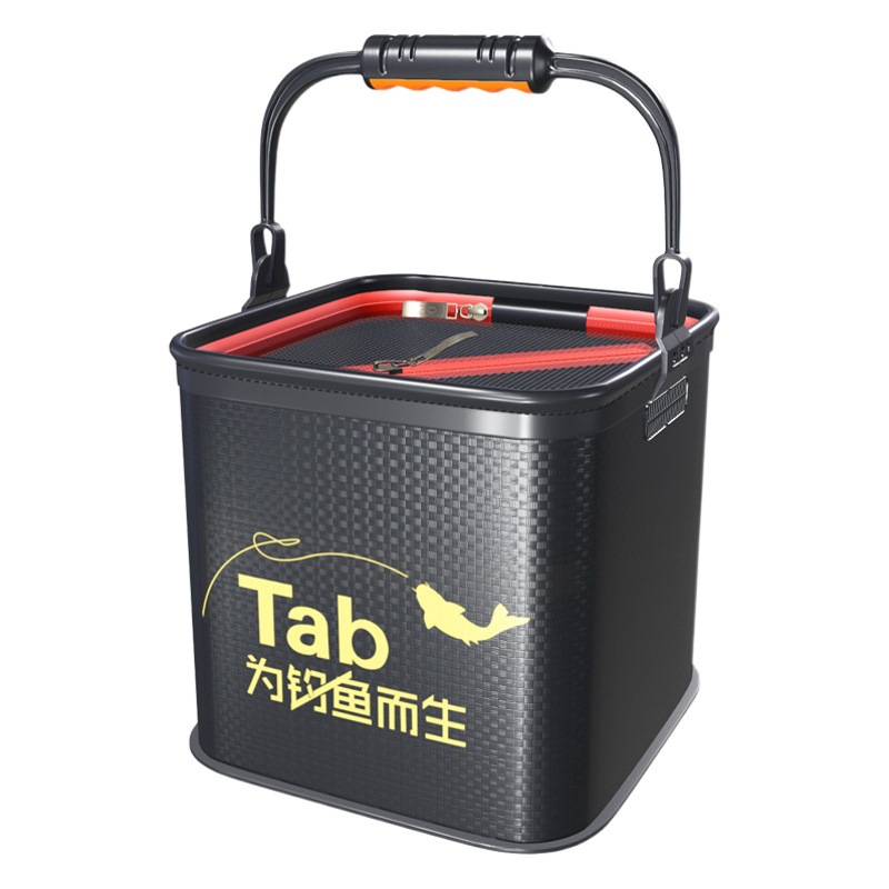 Tab fishing bucket small fish bucket eva thickened foldable small size fish bucket with rope fishing bucket live fish box wholesale