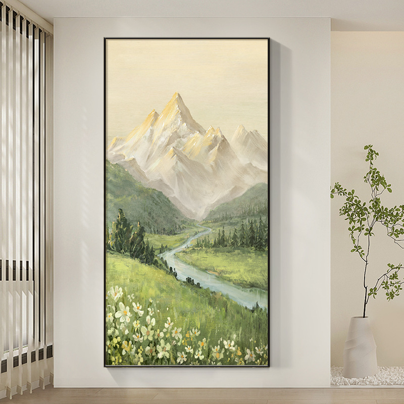 Rizhao Jinshan Entrance Entrance Decorative Painting Landscape Oil Painting Living Room Mural Corridor Corridor High-level Sense Hanging Painting
