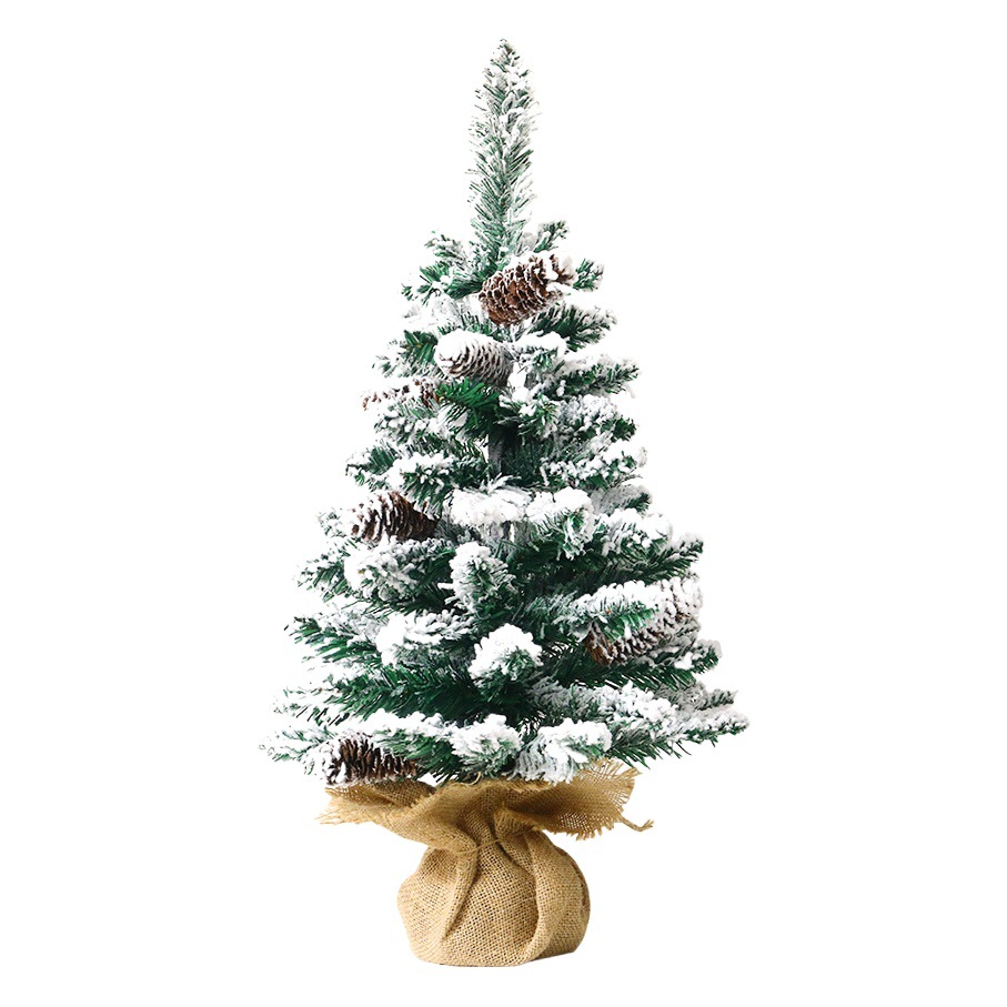 Foreign trade mini Christmas tree 45cm/60cm snow flocking desktop snow tree Christmas decorations