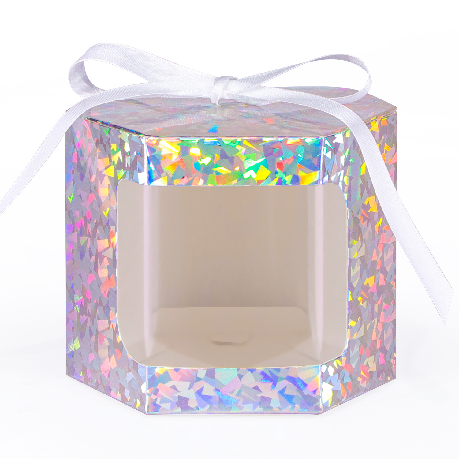 Picture of Foreign Trade Cowhide Color Laser Window Paper Box Cake Box Candy Box Baking Packaging Wedding Candy Box Gift Box