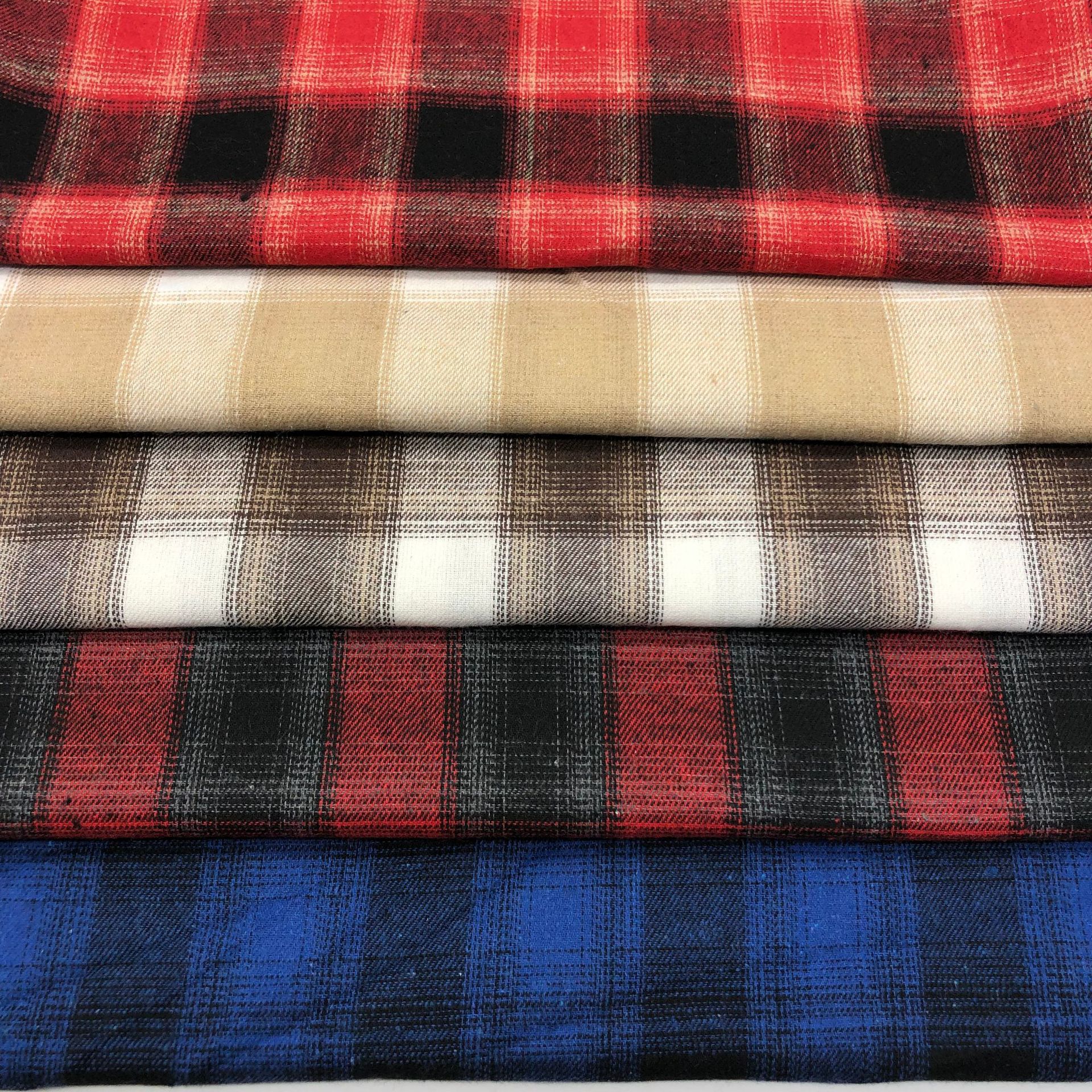 Polyester-Cotton Clothing Yarn-Dyed Plaid Fabric Twill Brushed Non-Elastic Fabric Dress Top Shirt Fabric Plaid Fabric