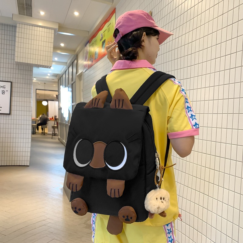 Picture of Ins Style New Siamese Cat Korean Style Harajuku Backpack Campus Style Junior High School Student Schoolbag Female Simple Primary School Bag