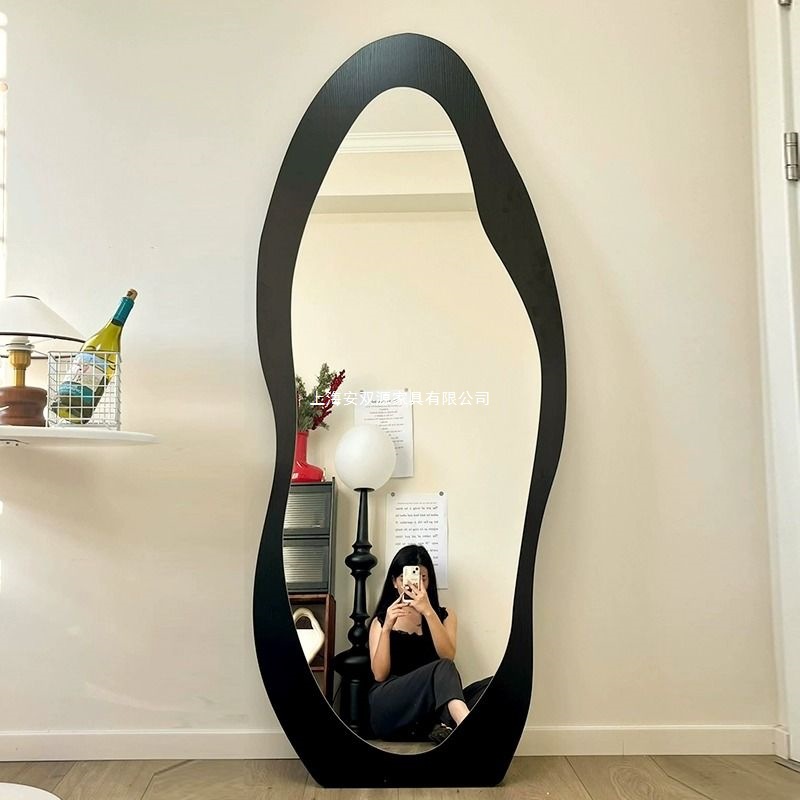 Second-hand dressing mirror, Internet celebrity family girls' full-length mirror, bedroom special-shaped, high-end wall-mounted clothing store, floor-to-ceiling mirror
