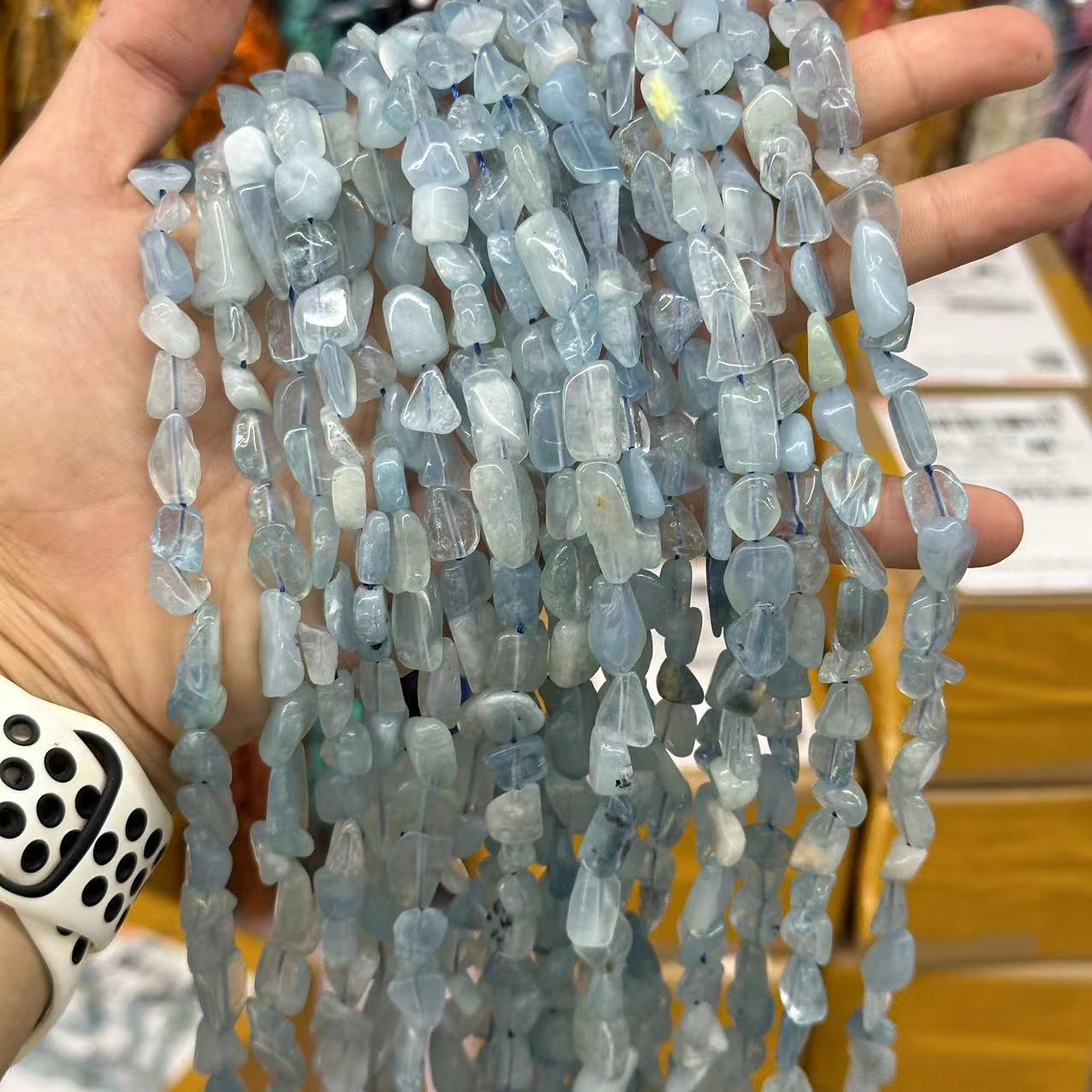 Picture of 8*10mm natural raw stone with loose beads semi-finished beads manufacturers spot wholesale jewelry accessories cross-border foreign trade