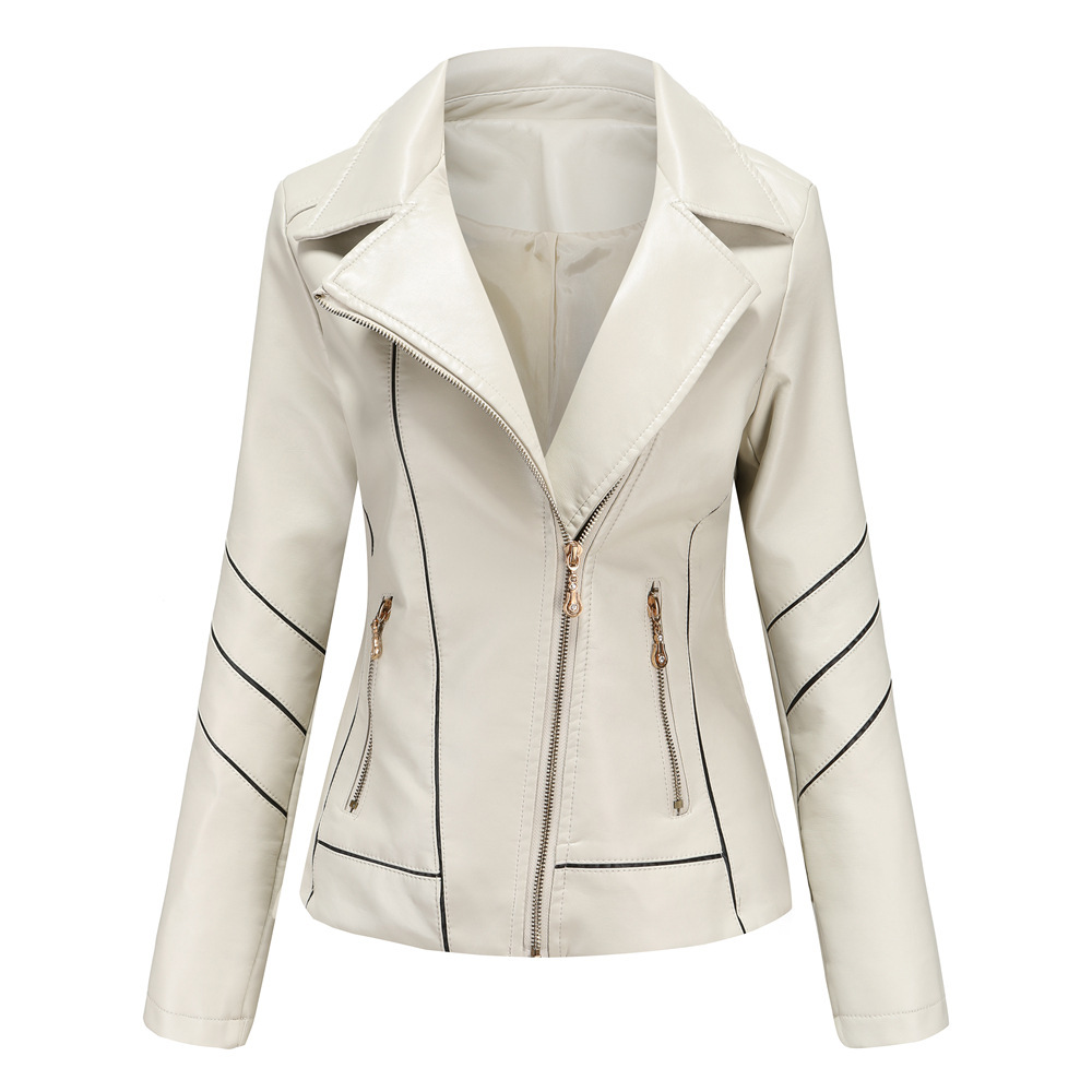 Picture of Cross-border leather clothing for foreign trade women's thin PU short coat spring and autumn jacket wish motorcycle clothing women's new