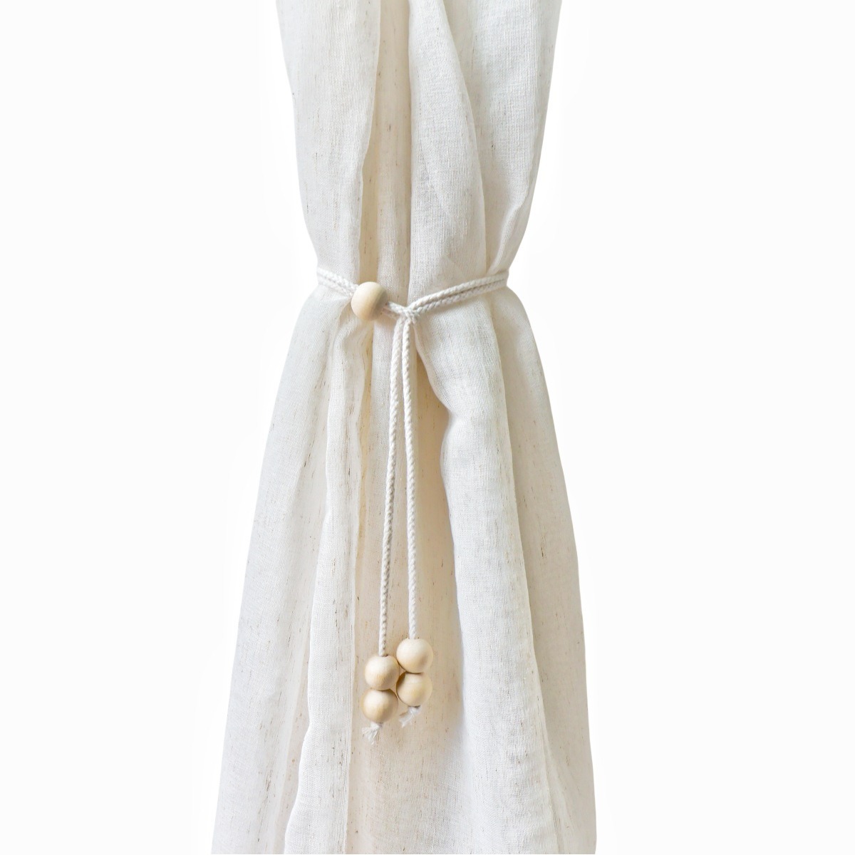 Cross-border supply of new cotton rope wooden beads curtain strap non-perforated mobile universal curtain decorative accessories binding rope