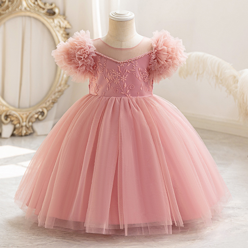 Cross-border girls' high-end princess dress birthday banquet host dress children's model catwalk piano performance clothing