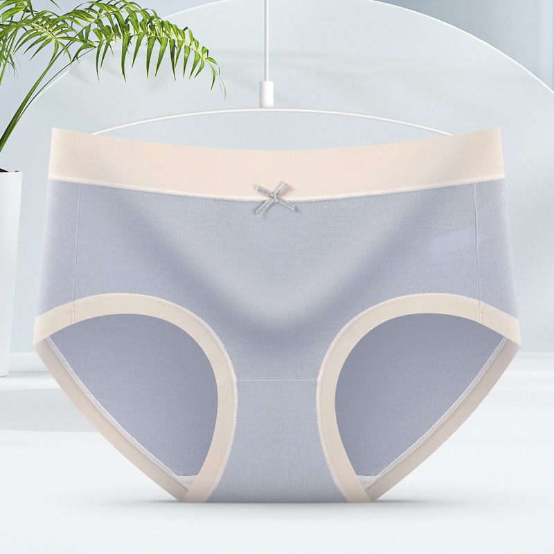 Picture of Underwear Women's Modal Anti-bacterial File Soft Skin-friendly Breathable Comfortable Macaron Color Contrast Mid-waist Briefs