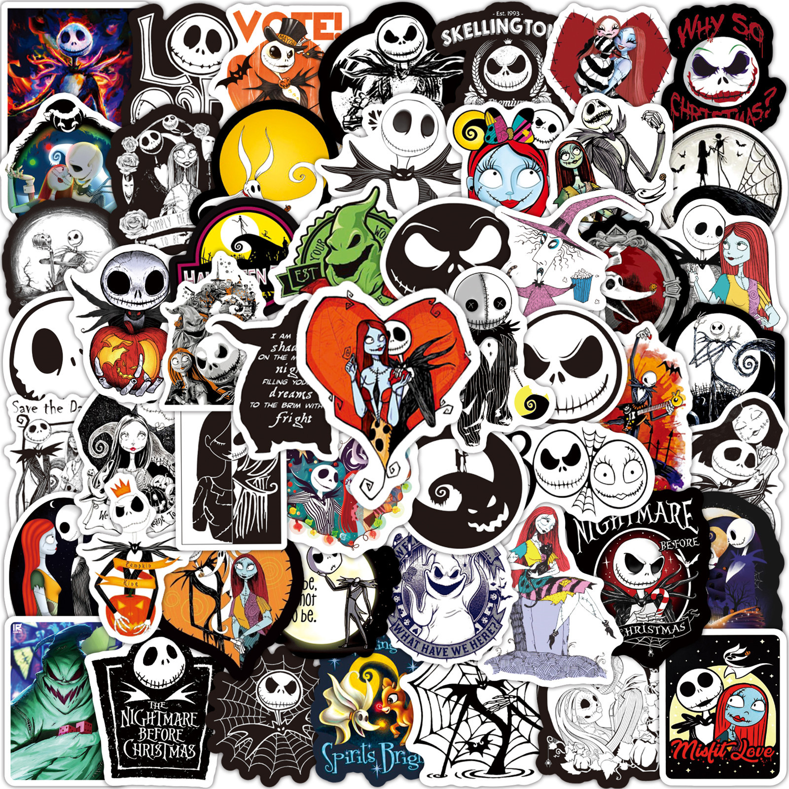 100 pieces Christmas Night Horror Halloween horror graffiti stickers trolley case water Cup helmet notebook decorative stickers