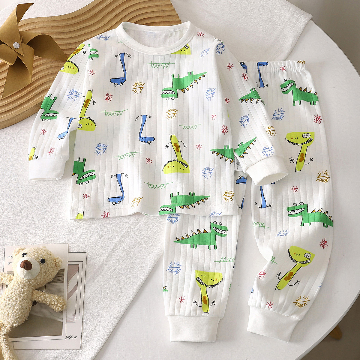 Picture of Children's Cotton Underwear Set, New Autumn Style, Baby Boys' Loungewear, Girls' Pajamas, Autumn Clothes and Pants, Children's Clothing