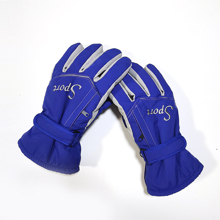 Picture of Adult Ski Gloves Men's Outdoor Waterproof Windproof Non-Slip Riding Sports Gloves Velvet-Lined Thickened Warm Gloves