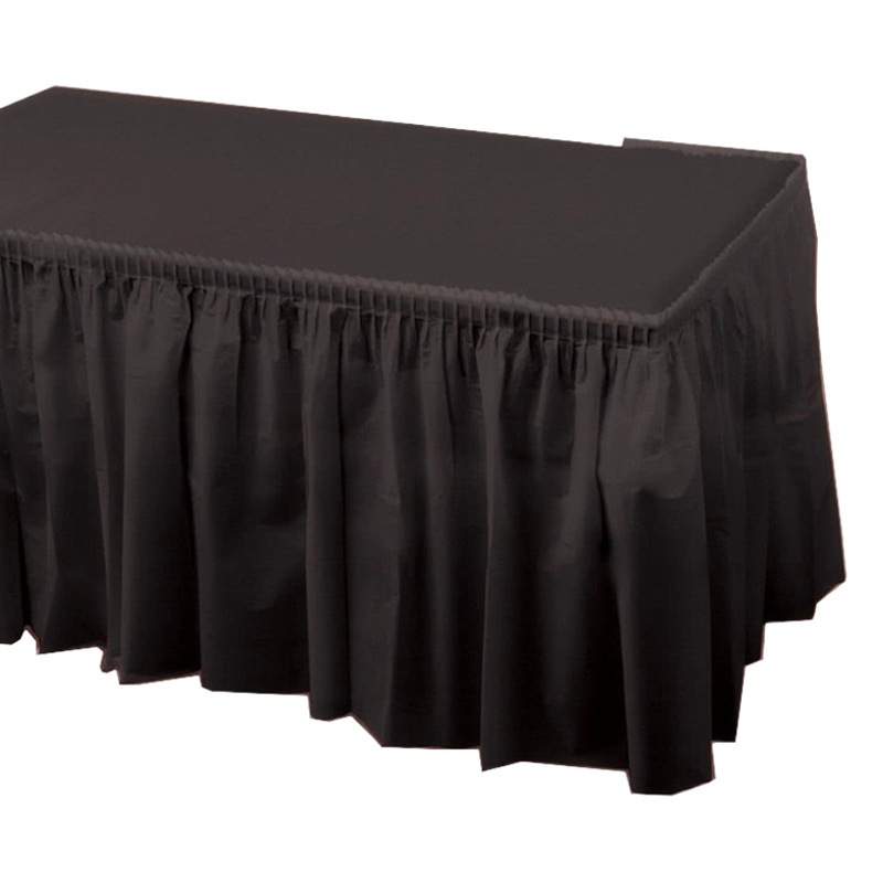 Disposable Waterproof Oil Proof PE Plastic Pink Blue Tablecloth Table Skirt Hotel Wedding Party Decoration Supplies