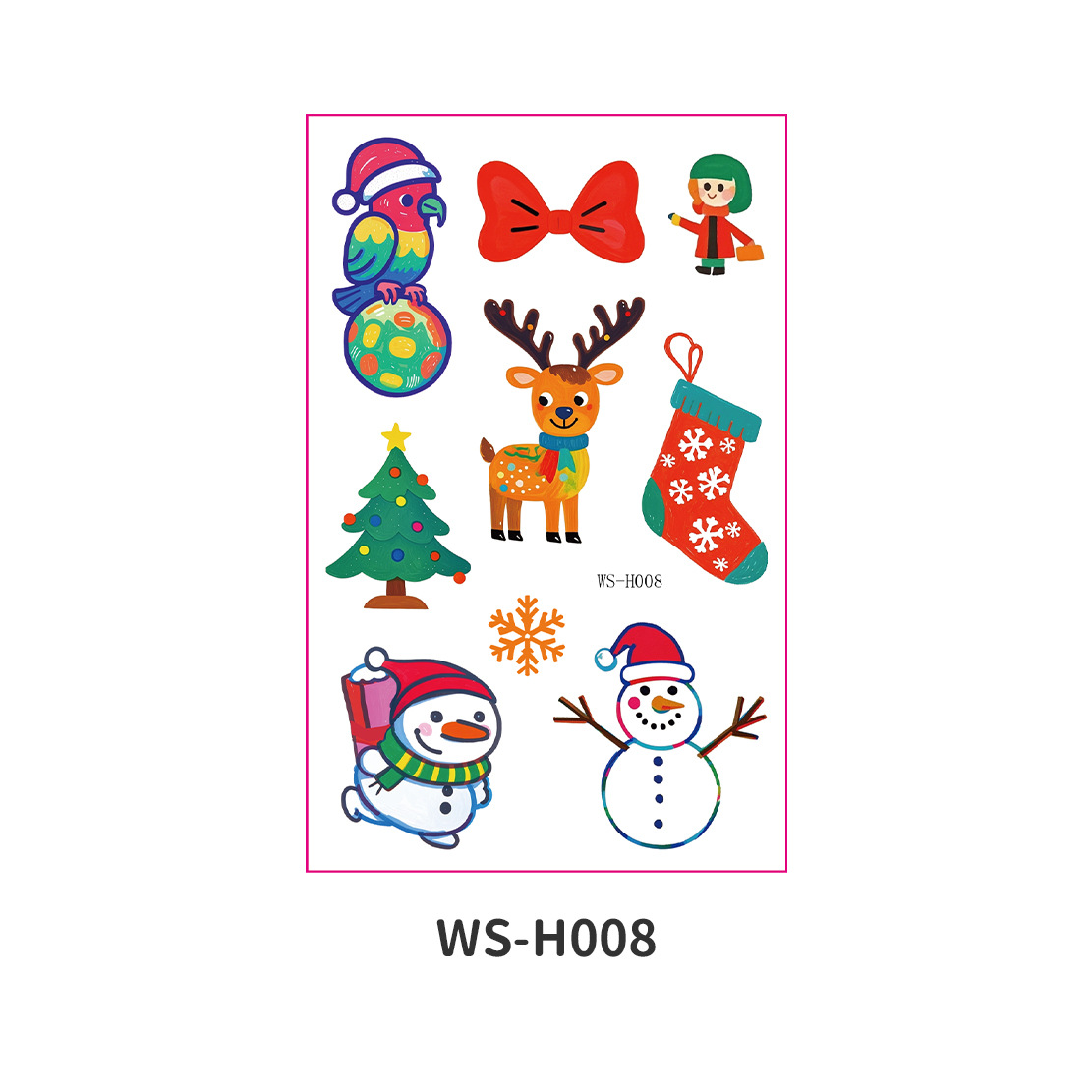 Picture of New Christmas Tattoo Sticker Children Cartoon Holiday Party Atmosphere Eco-friendly Waterproof Face Sticker Elk Tattoo Sticker