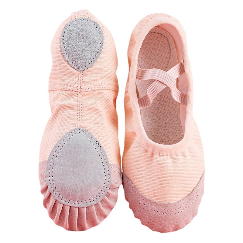 Children's Dance Shoes Women's Lace-up Free Leather Toe Soft-soled Dance Shoes Body Yoga Practice Shoes Gymnastics Ballet Shoes