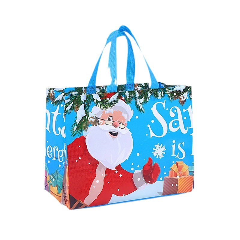 In-Stock Christmas Gift Bags Cross-Border Laminated Non-Woven Bags Custom Manufacturer Wholesale Hot Stamping Logo Tote Bags