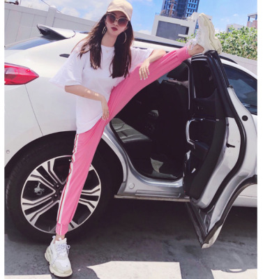 Sports Suit for Women, Summer 2025 New Fashion Trend, Loose Short-Sleeved, Stylish Blue Casual Running Two-Piece Set
