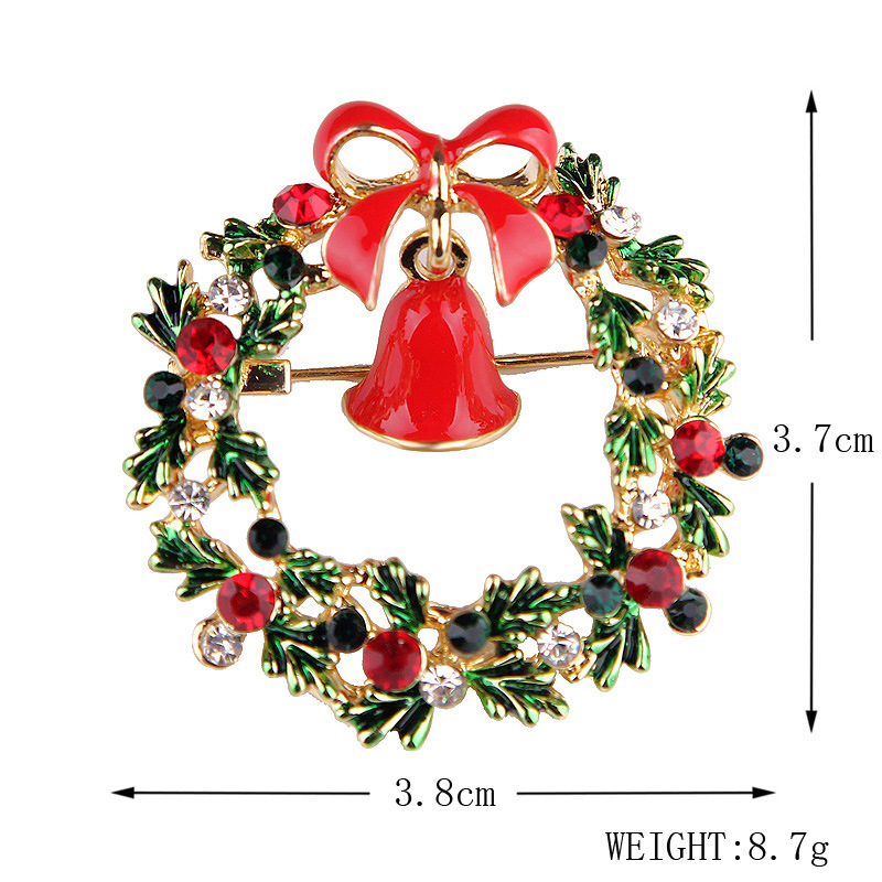 Picture of Lanhao European and American New Fashion Christmas Brooch Christmas Tree Shoes Elk Wreath Snowflake Bell Pin Women
