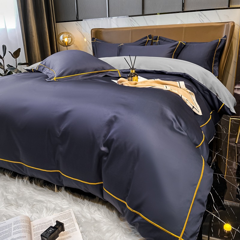 Picture of Light Luxury 160 Long-staple Cotton Cotton Four-piece Set Cotton Bed Sheet Quilt Cover Class A Maternal and Infant Grade Three-piece Bedding