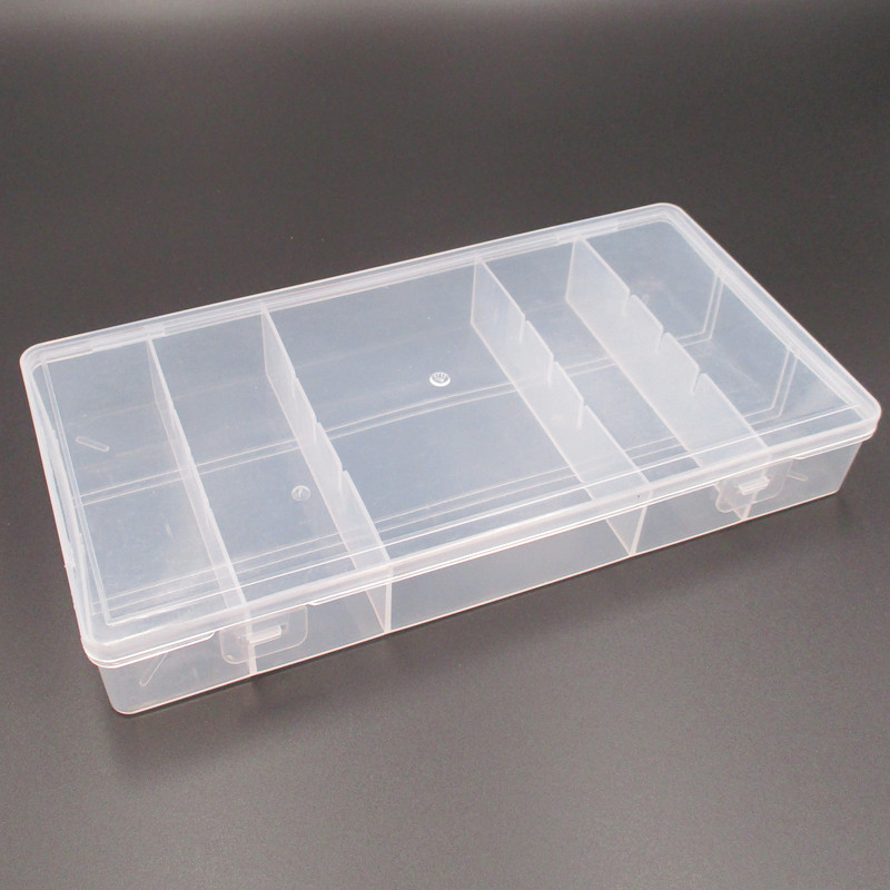 Vertical 5-Grids Detachable Covered Plastic Fishing Gear Fishhook Packaging Box Transparent Pp Jewelry Hardware Accessories Storage Box Wholesale