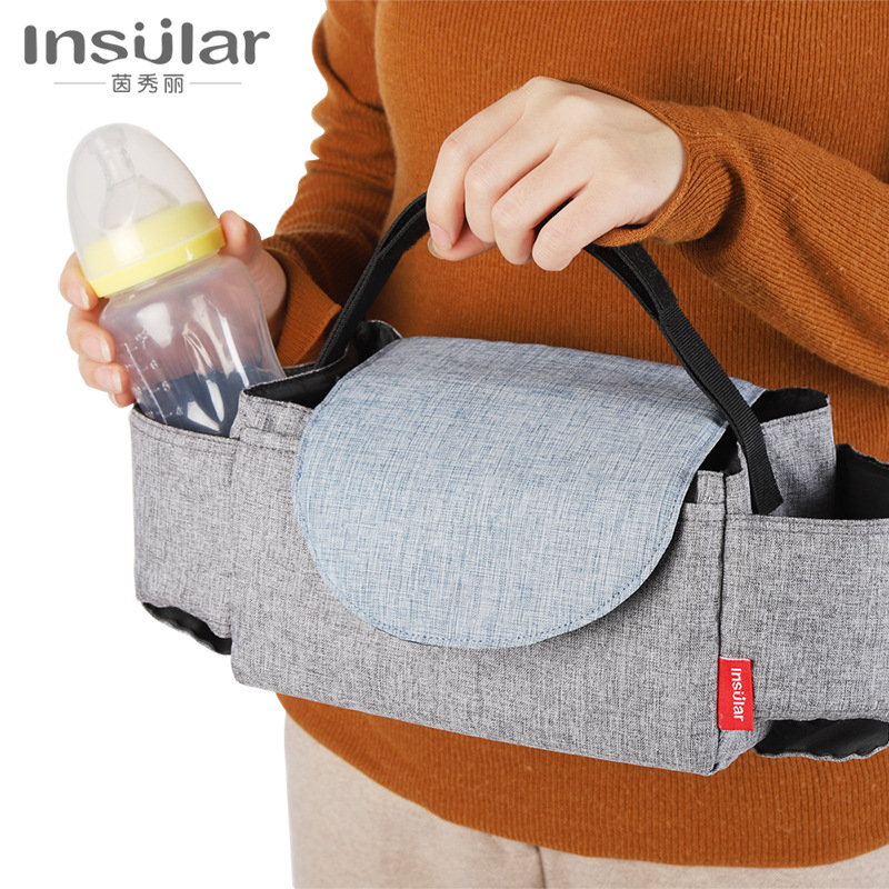 Picture of Yin Xiuli multifunctional baby carriage hanging bag storage bag bottle Cup bag baby stroller hanging bag cross-border