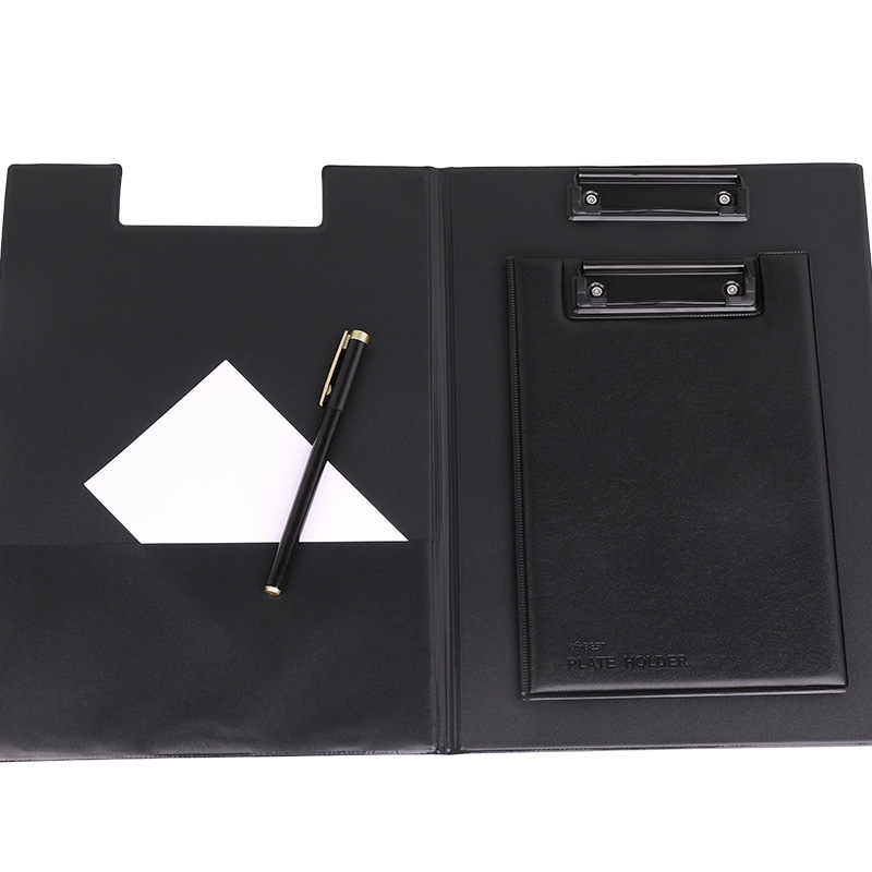 Picture of A4 writing board plywood PU leather board clip A5 Hotel order folding board clip file plywood wholesale supply