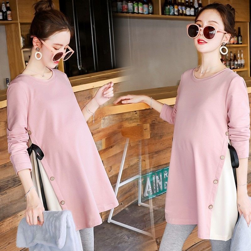 Picture of Internet Popular Pregnant Women's Suit Autumn and Winter Fashion Dress Long T-Shirt Two-Piece Long-Sleeved Sweater Outer Wear Top
