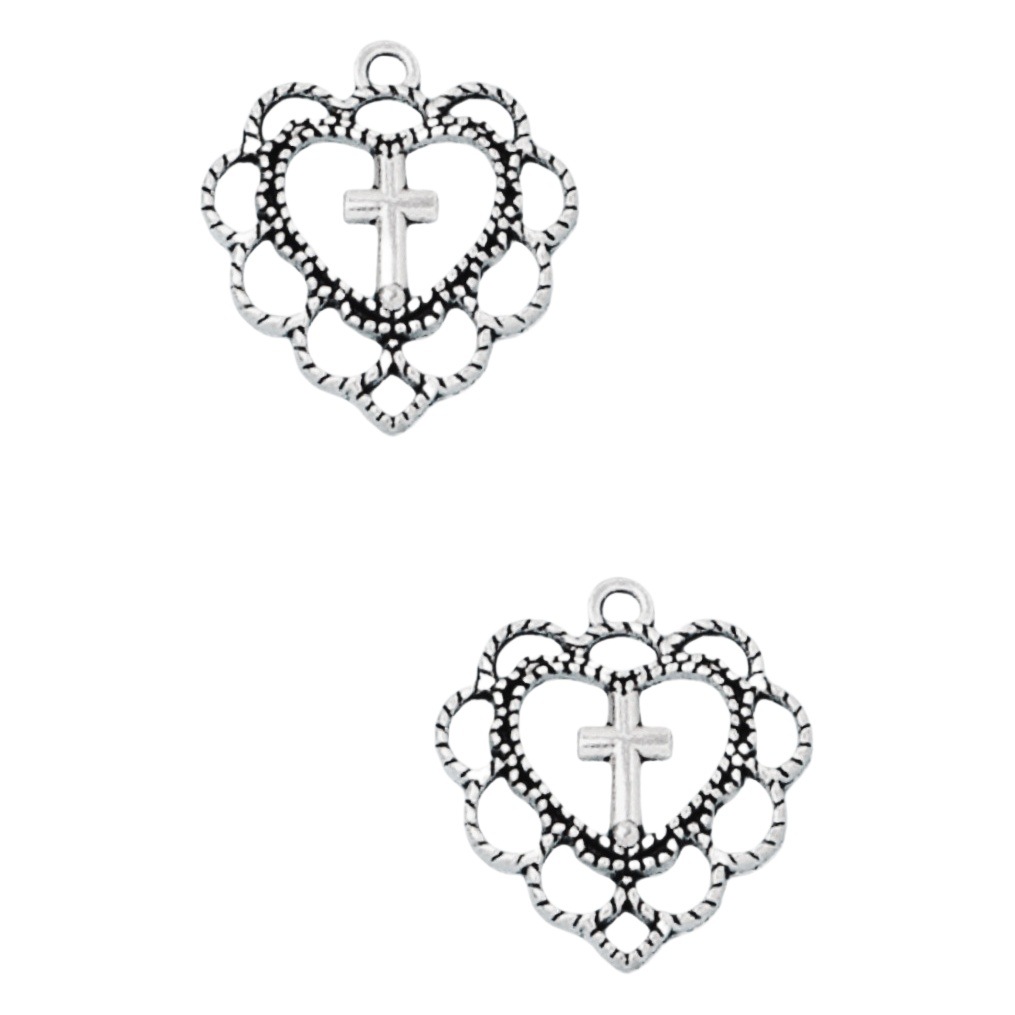 wish AliExpress cross-border hot sale vintage peach heart cross alloy jewelry accessories bracelet necklace earrings pendant
