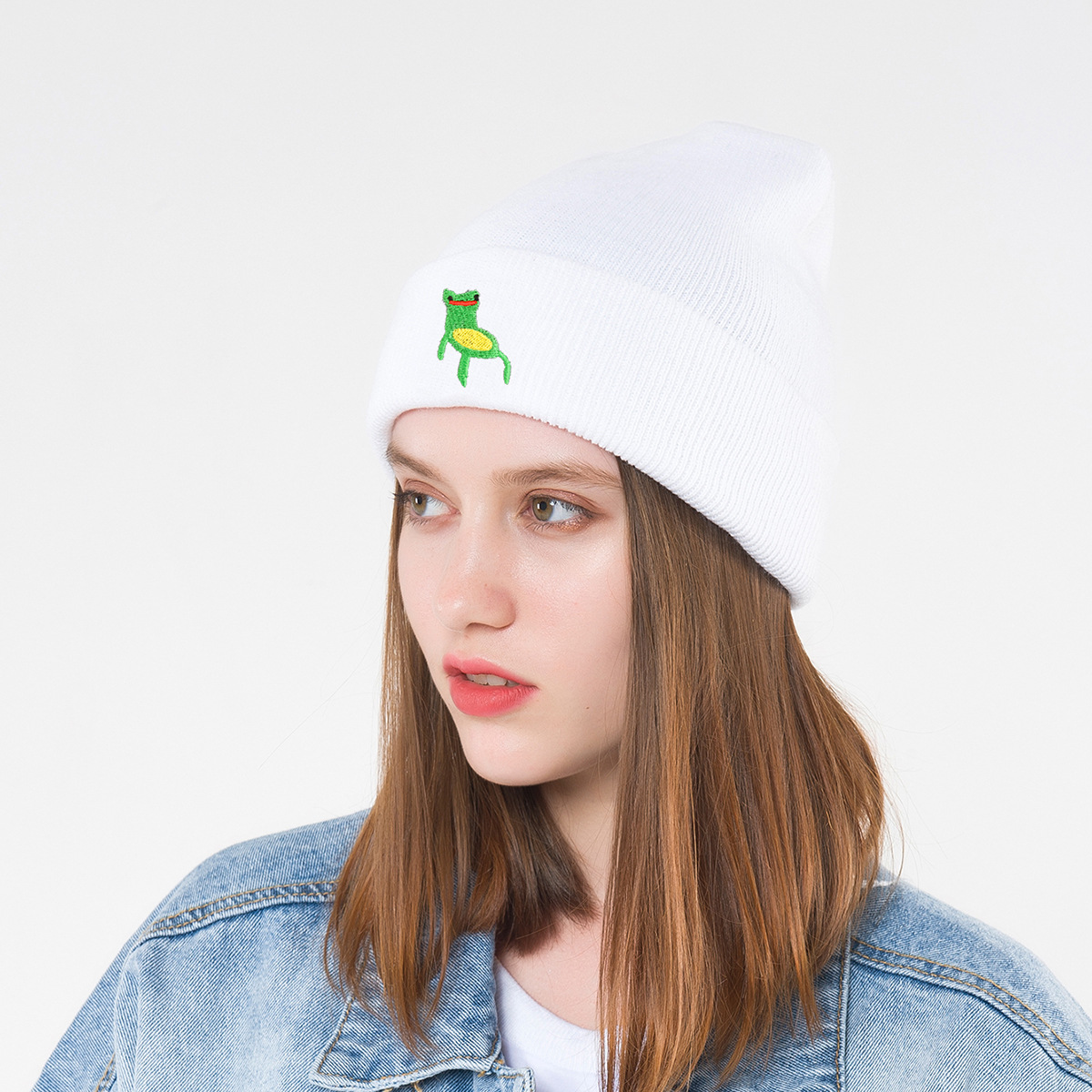 New Autumn and Winter Hats for Women, Korean Style Fashionable and Cute Frog Knitted Hats, Cold-Proof and Warm Ear Protection Woolen Hats for Men