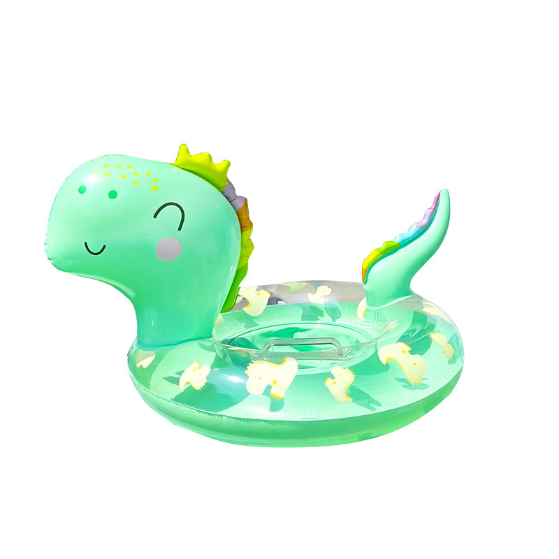 Baby swimming ring child baby underarm child safety seat ring anti-rollover sequin green dinosaur seat ring 1-5 years old