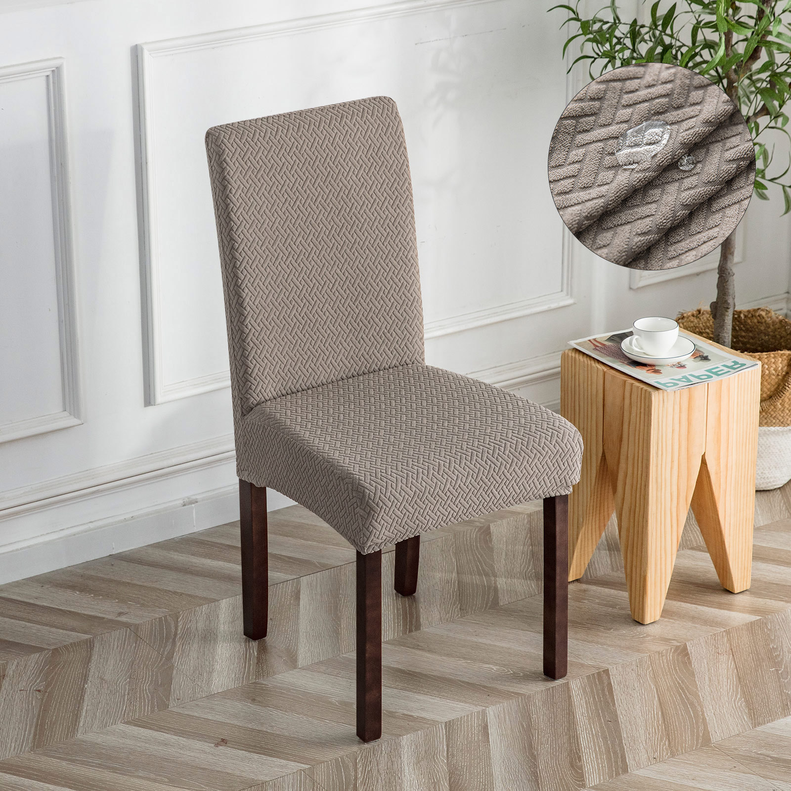 Picture of Long Lattice Waterproof Chair Cover T-Type Waterproof Chair Cover Waterproof Household Dust Cover